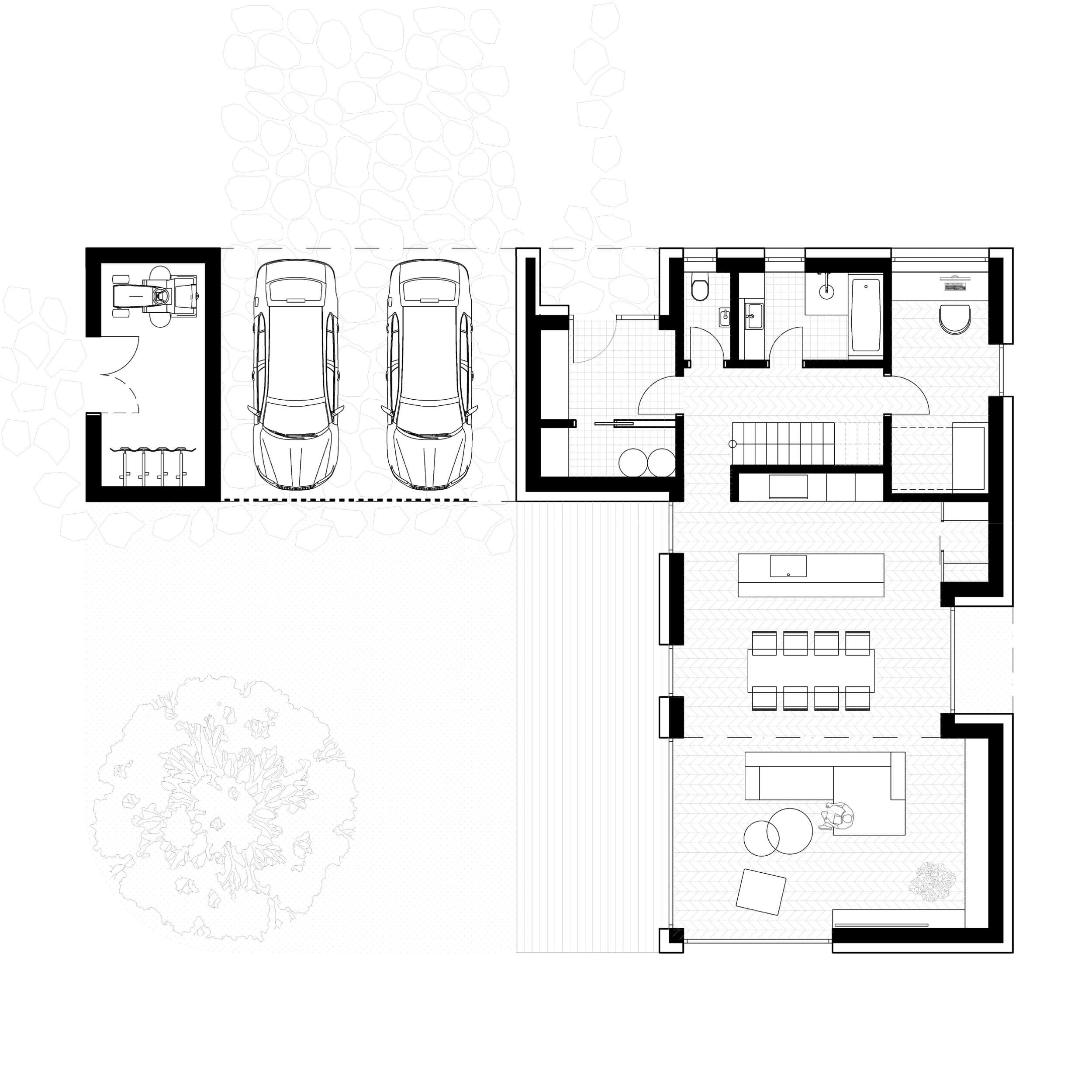 dům s otevřeným stropem