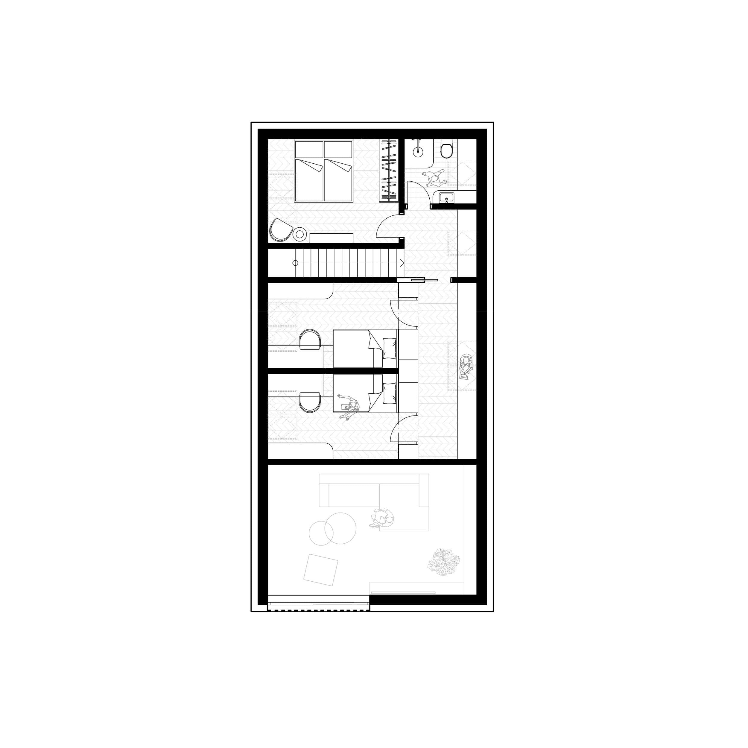 dům s otevřeným stropem